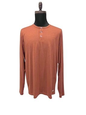 Vuori | Like New XL Men's Ease Long-Sleeve Performance Henley Burnt Orange Rust